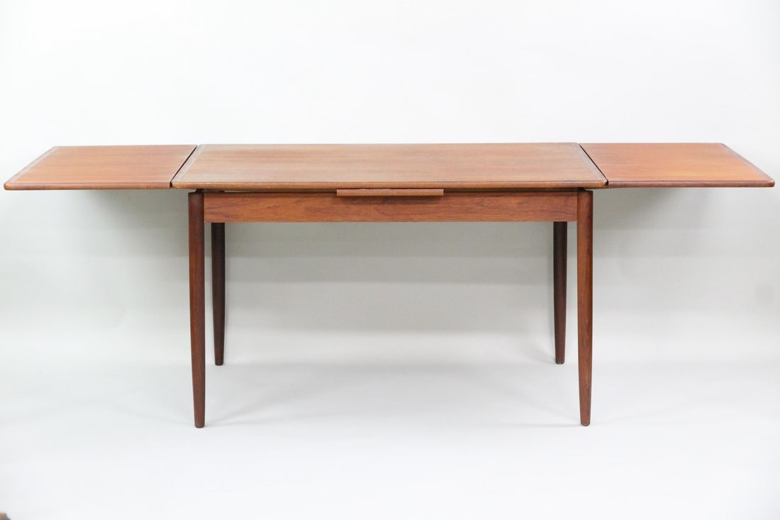 Danish Modern Teak Extension Dining Table - 10
