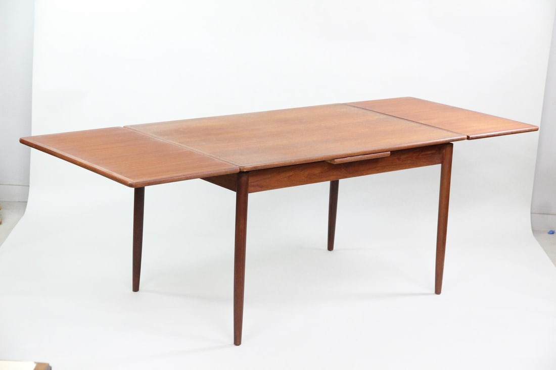 Danish Modern Teak Extension Dining Table - 6