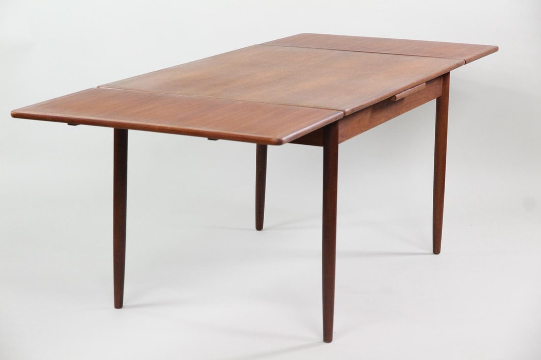 Danish Modern Teak Extension Dining Table - 8