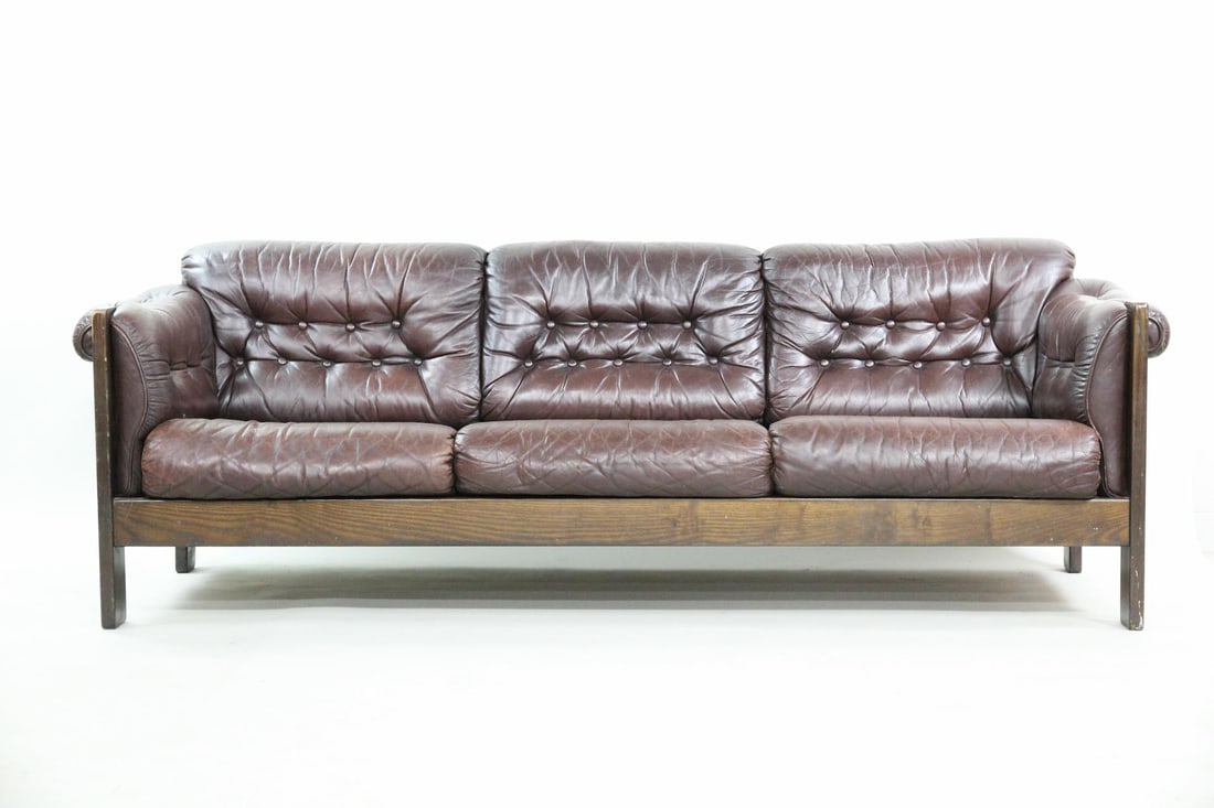 Leather Tufted Sofa in Manner of Percival Lafer (1 of 14)