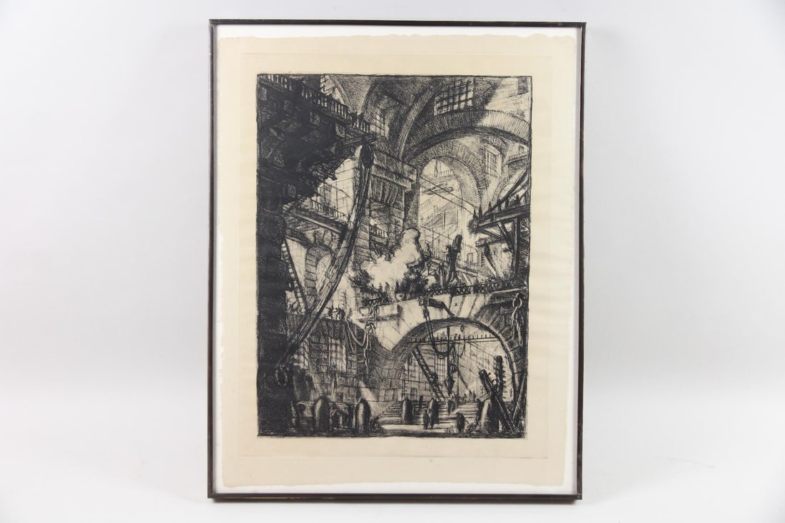 Giovanni Battista Piranesi Architectural Etching "The Smoking Fire": Giovanni Battista Piranesi Carceri d'invenzione (Imaginary Prisons) Etching "The Smoking Fire". Etching titled The Smoking Fire from the series Carceri d'invenzione (Imaginary Prisons), created by the