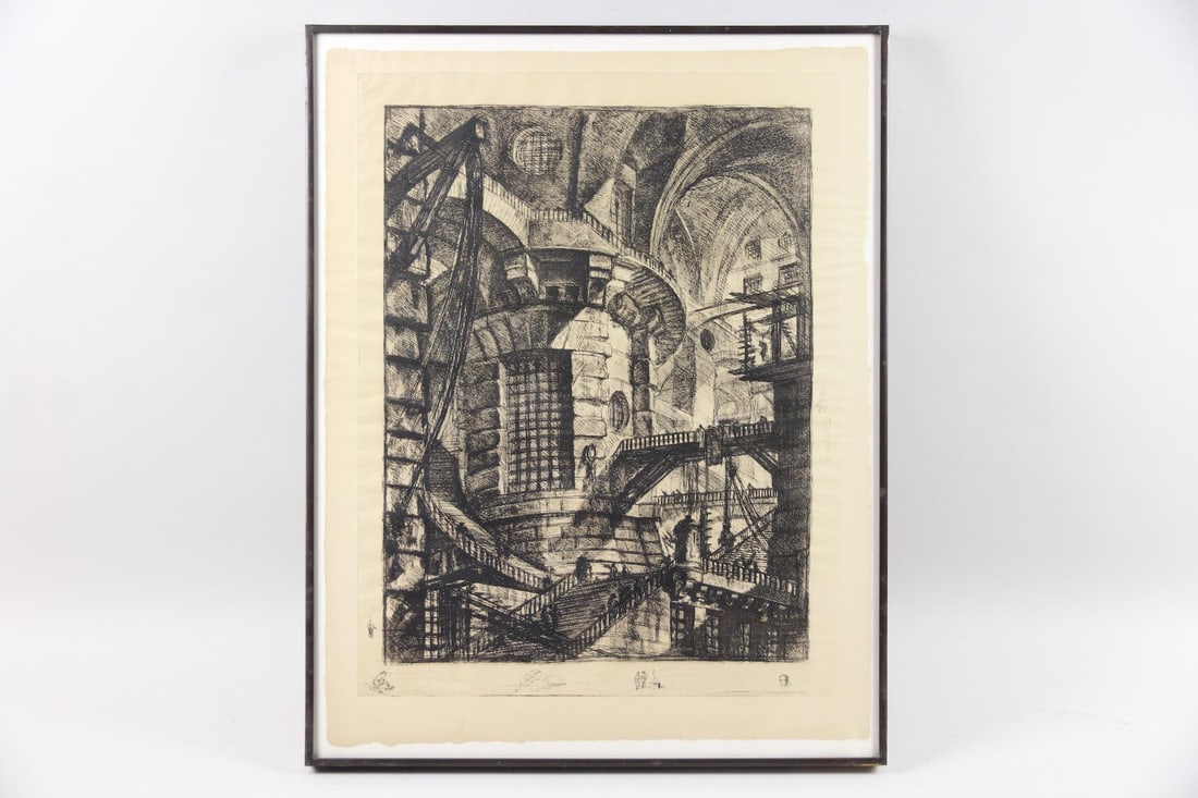 Giovanni Battista Piranesi Architectural Etching "The Round Tower": Giovanni Battista Piranesi Carceri d'invenzione (Imaginary Prisons) Etching "The Round Tower". Etching titled The Round Tower from the series Carceri d'invenzione (Imaginary Prisons), created by the I
