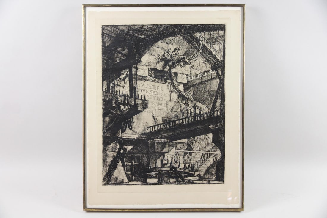 Giovanni Battista Piranesi Architectural Etching, Title Page from "Imaginary Prisons": Giovanni Battista Piranesi Carceri d'invenzione Etching, Title Page from "Imaginary Prisons". Etching used as the title page from the series Carceri d'invenzione (Imaginary Prisons), created by the It