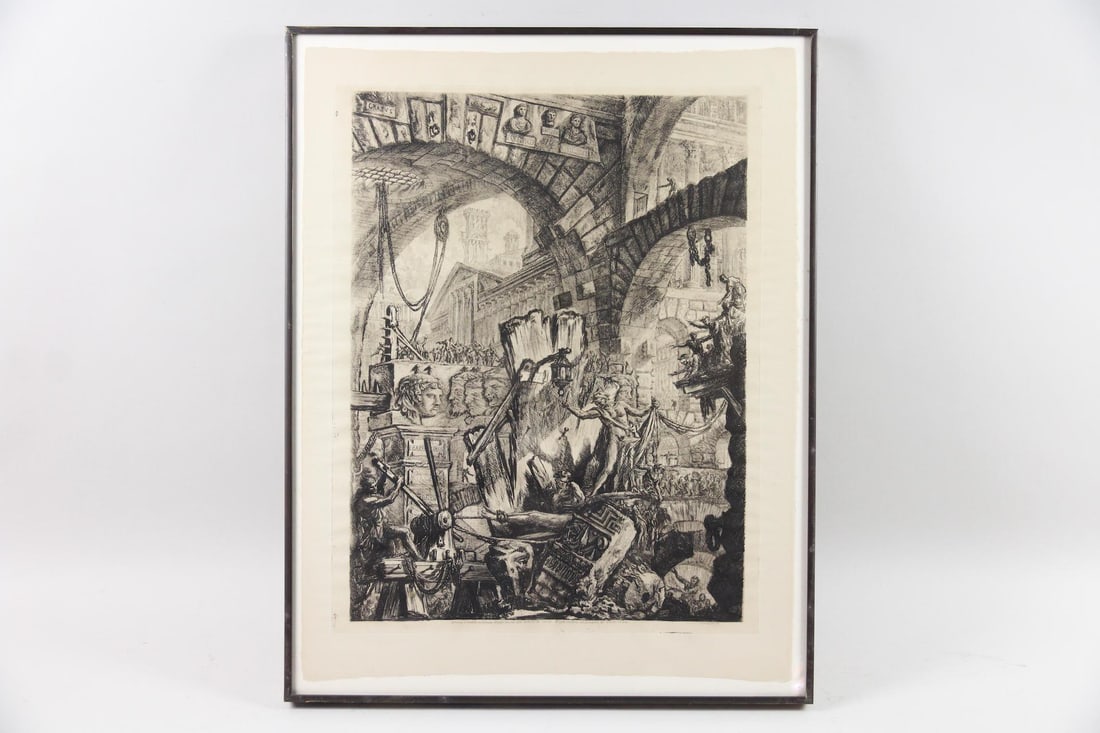 Giovanni Battista Piranesi Architectural Etching, "The Man on the Easel": Giovanni Battista Piranesi Carceri d'invenzione (Imaginary Prisons) Etching, The Man on the Easel . Etching titled The Man on the Easel from the series Carceri d'invenzione (Imaginary Prisons), create
