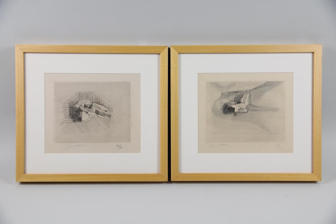 Pair of Jacques Villon Cubist Etchings, Reclining Nude (1 of 13)