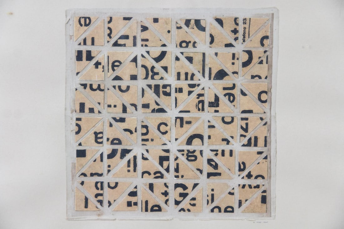 Norman Ives Abstract Silkscreen Collage 1965: Norman Ives Abstract Silkscreen Collage 1965. Silkscreen collage by the artist Norman Ives ( American 1923-1978), who is known for abstract compositions using cut and layered paper or various