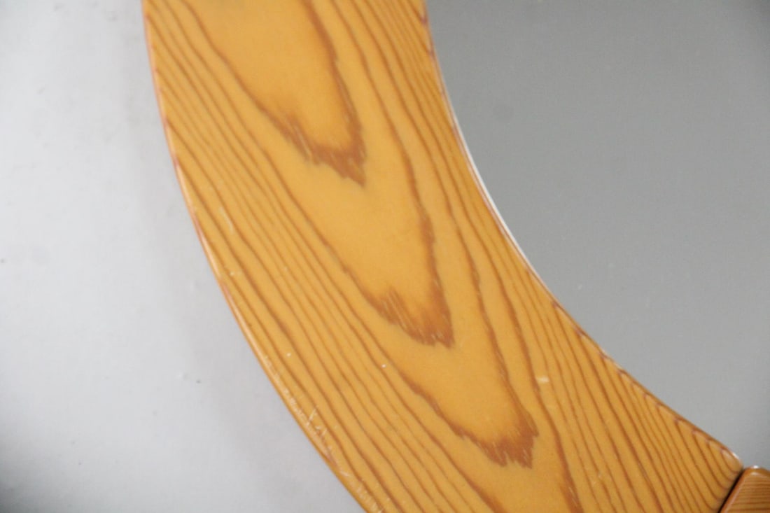 Danish Modern Round Pine Mirror - 2