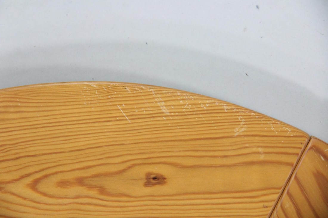 Danish Modern Round Pine Mirror - 5