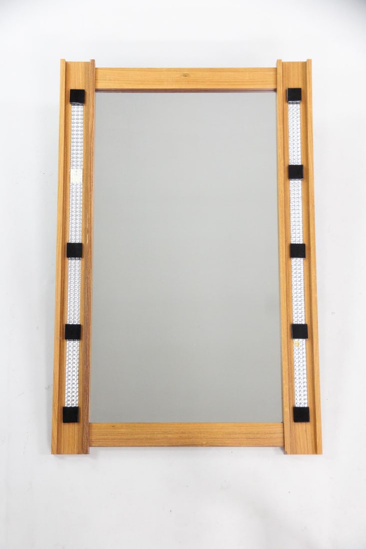 Danish Modern Teak Mirror with Glass Inlay (1 of 12)