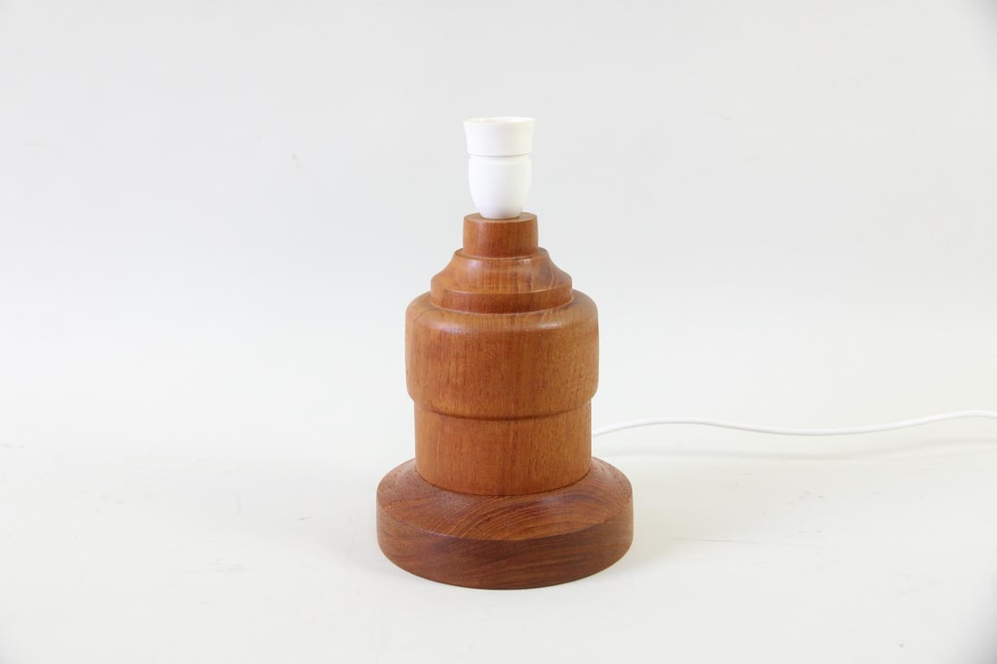 Scandinavian Modern Turned Wood Lamp (1 of 7)
