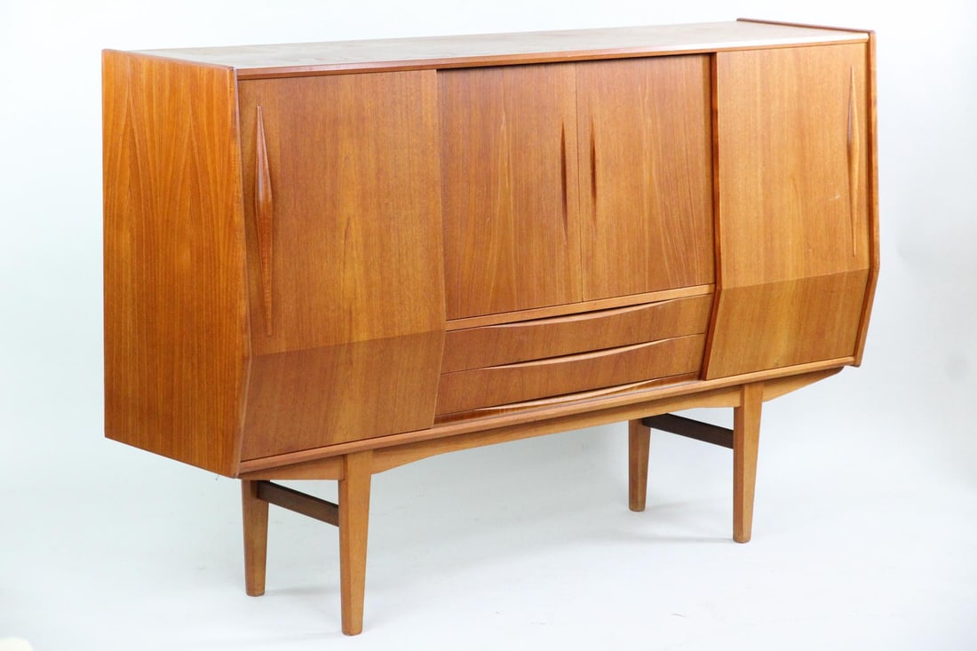 Danish Modern Slant Front Teak Highboard with Drybar (1 of 19)