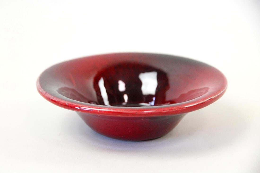 Ceramic Dish, Oxblood Glaze, Marcello Fantoni (1 of 7)