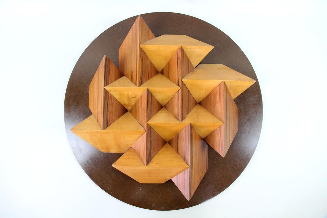 Geometric Dimensional Wooden Wall Sculpture (1 of 10)