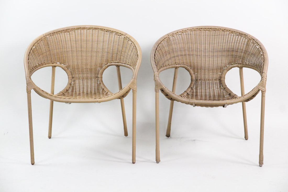 Pair of MC Home "Tulum" Outdoor Woven Dining Chairs in Natural (1 of 8)