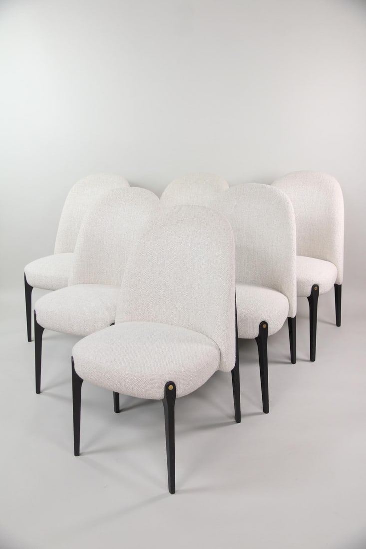 Set of 6 Arhaus Bottoni Upholstered Dining Chairs (1 of 13)