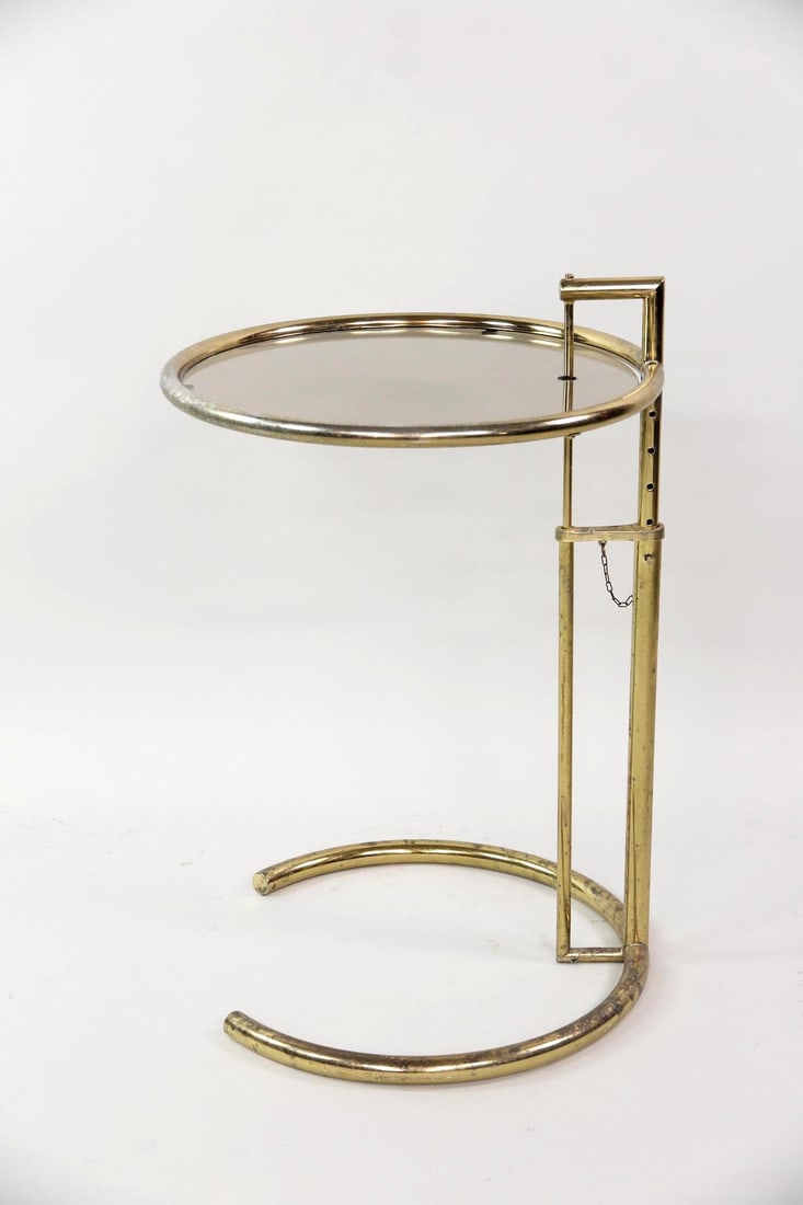 Adjustable Metal & Glass Side Table, After Eileen Gray (1 of 9)
