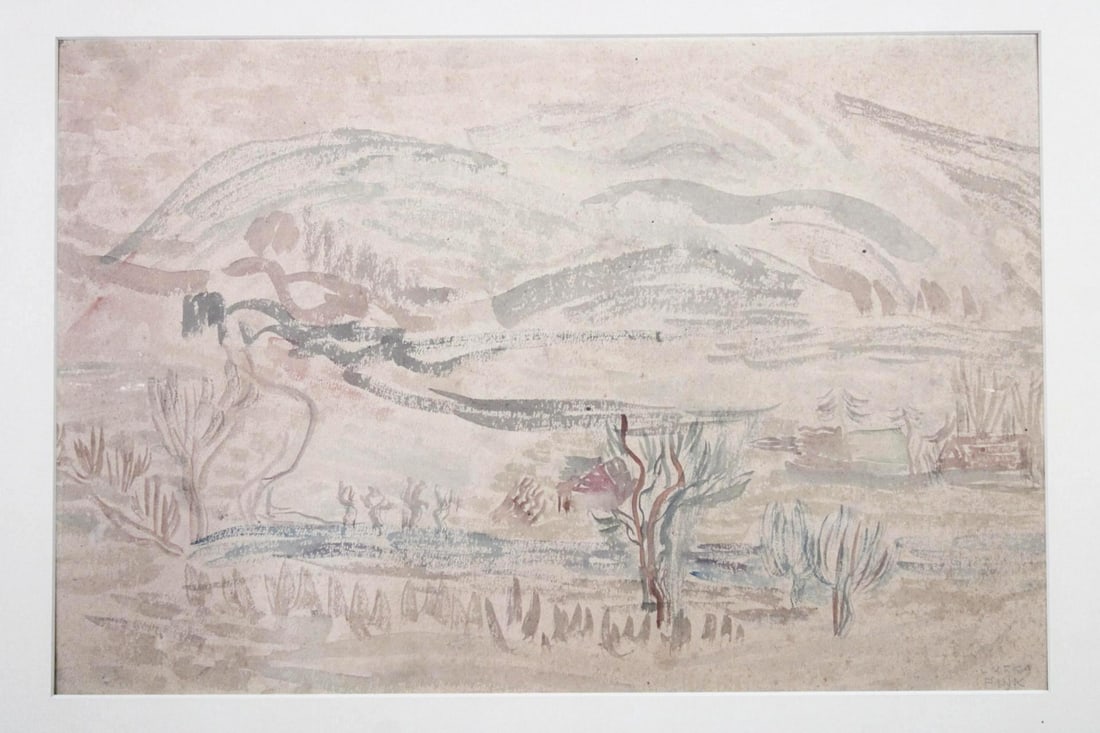 Fauvist Watercolor Landscape Painting by Lutka Pink (1 of 12)