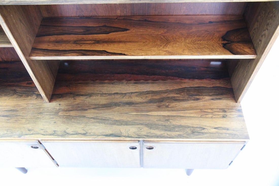 Danish Rosewood Stepback Wall Unit - 11
