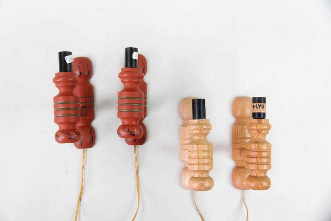 2 Pairs of Scandinavian Wooden Sconces, Lys Pine & Painted (1 of 11)