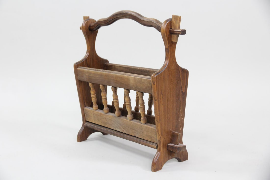 Danish Oak Spindle Magazine Rack (1 of 8)