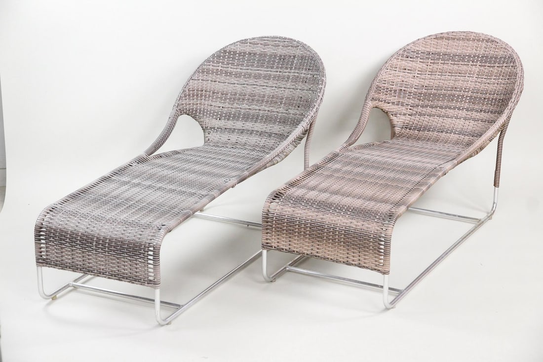 Pair of MC Home "Cabo" Outdoor Woven Chaises in Natural (1 of 16)