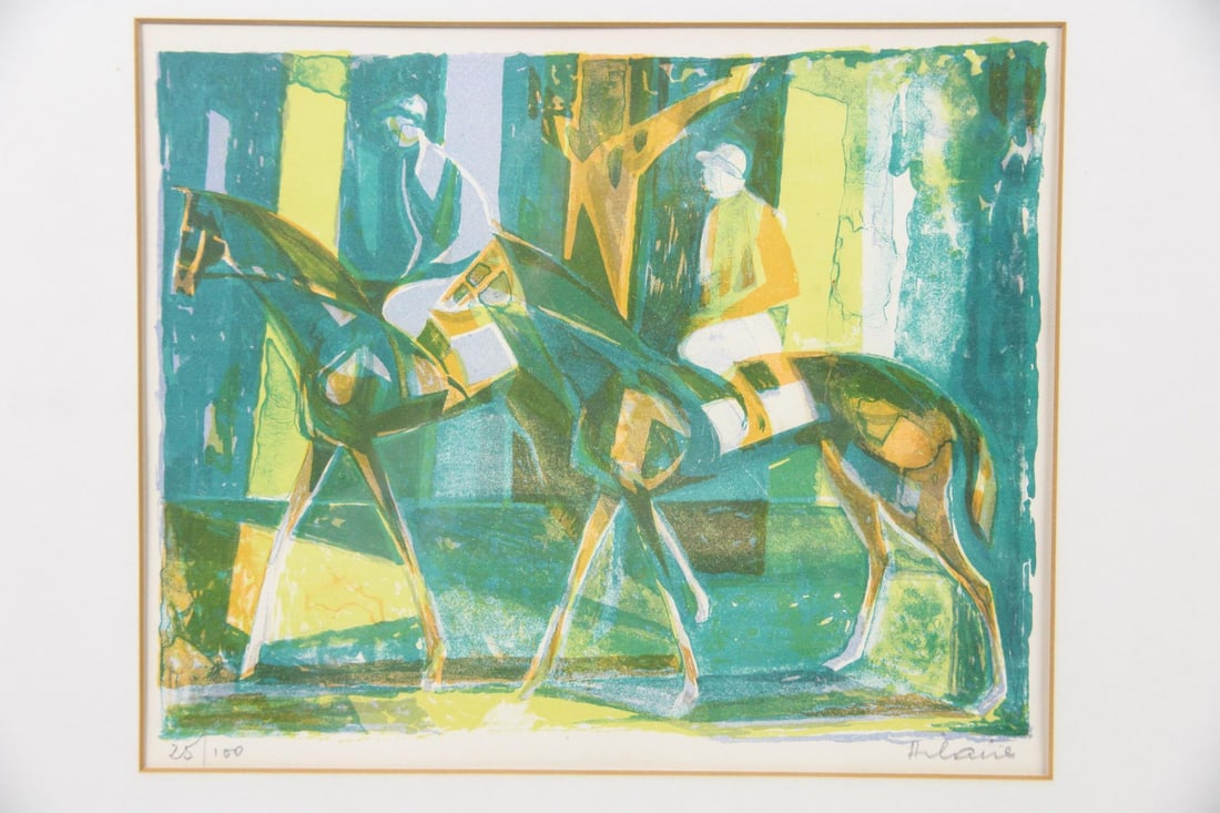 Camille Hilaire Lithograph, "Chevaux", Jockeys on Horseback (1 of 9)