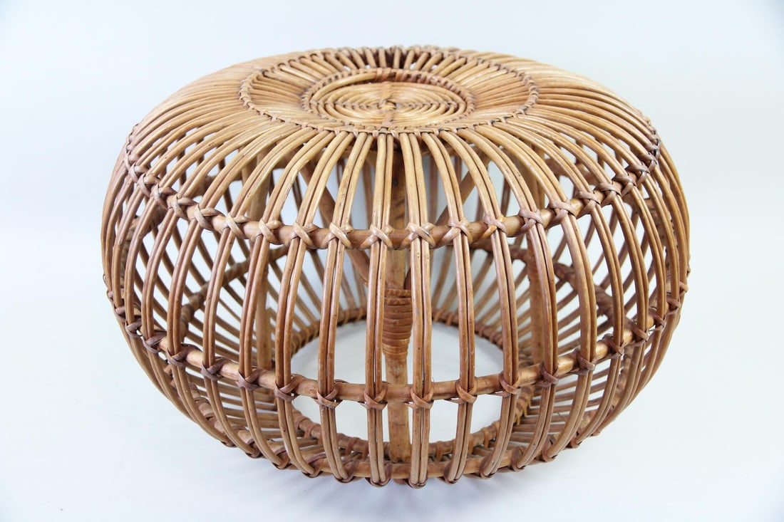 Mid-Century Modern Franco Albini Rattan Ottoman (1 of 6)