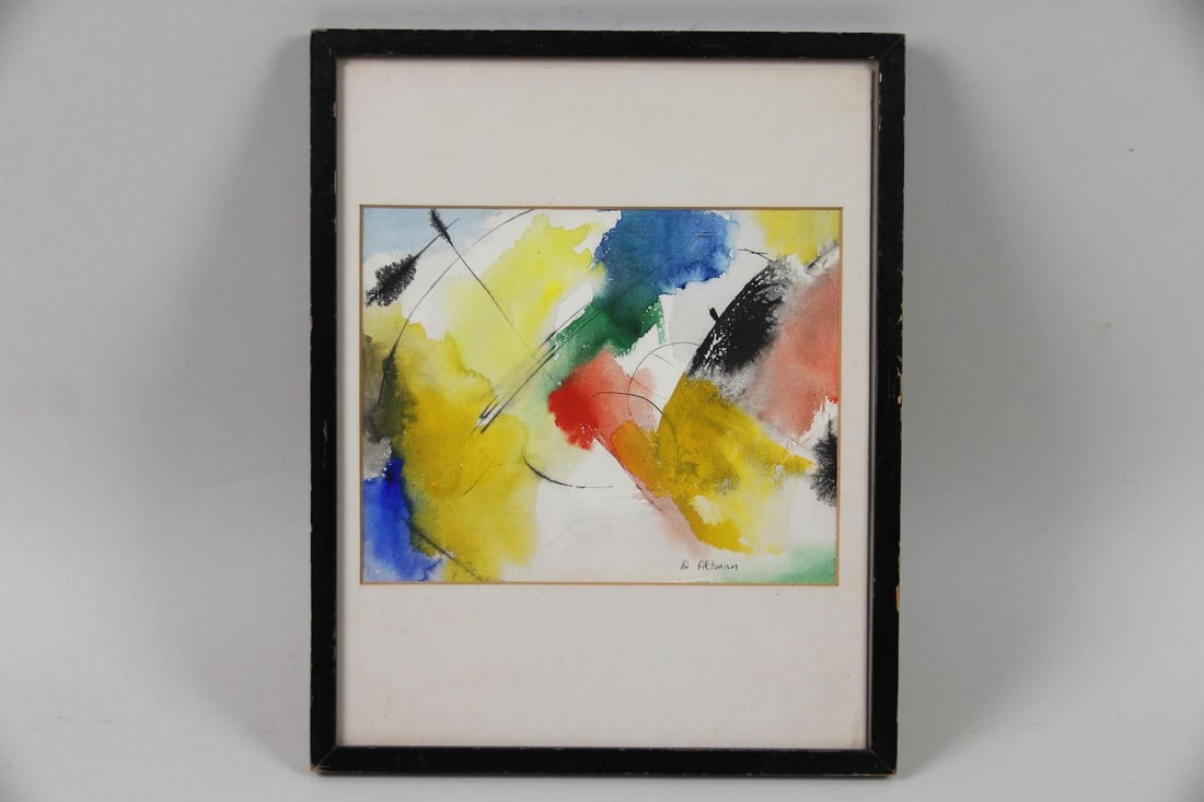 Colorful Expressionistic Abstract Watercolor Painting, Signed D. Altman: Colorful Expressionistic Abstract Watercolor Painting, Signed D. Altman. Watercolor painting with great movement and vid color, signed lower right D. Altman, possibly for Daniel Altman (American