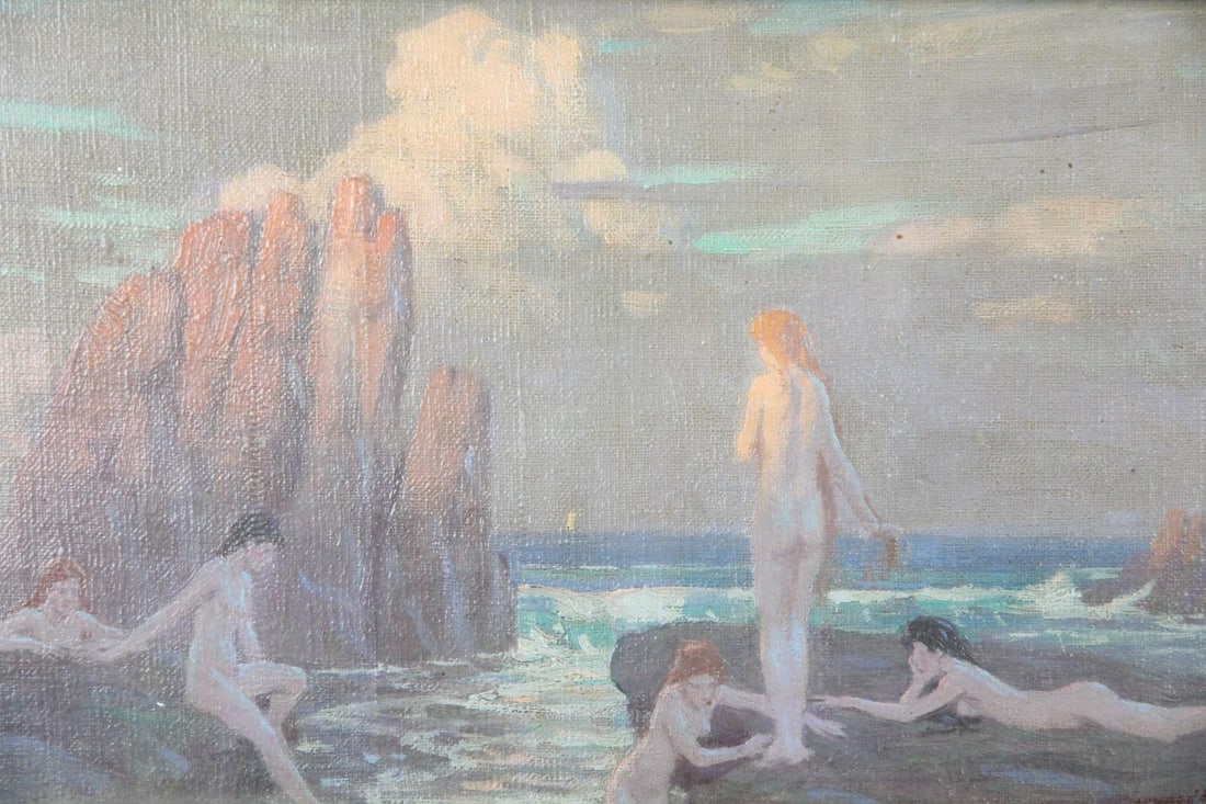 Norwood Hodge MacGilvary Luminous Nymphs Miniature Painting (1 of 9)