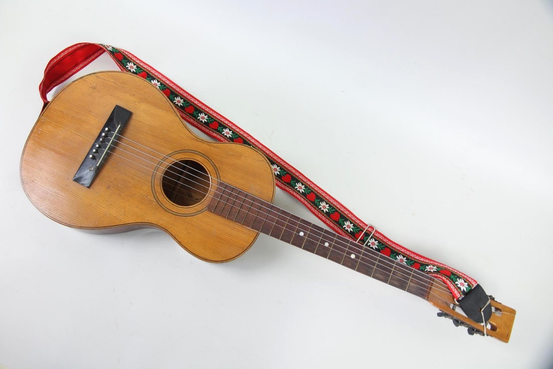 Scandinavian Wooden Parlor Guitar with Edelweiss Strap (1 of 10)