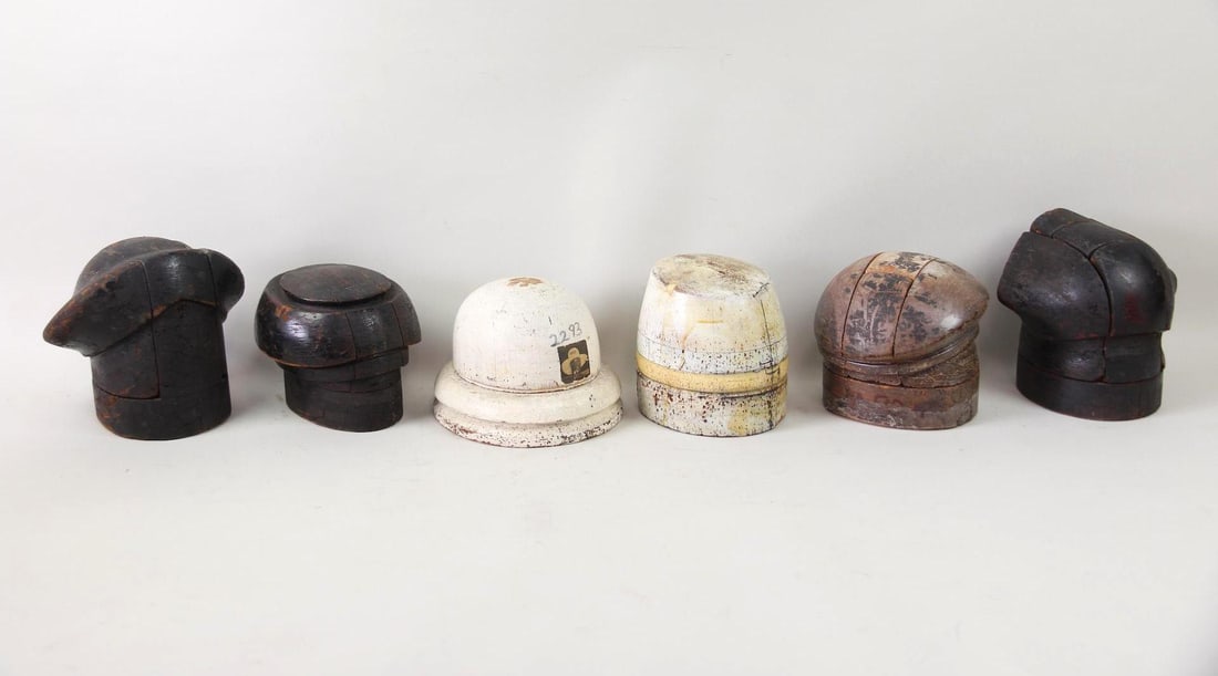 Lot of 5 Wooden Millinery Factory Puzzle Hat Blocks (1 of 10)
