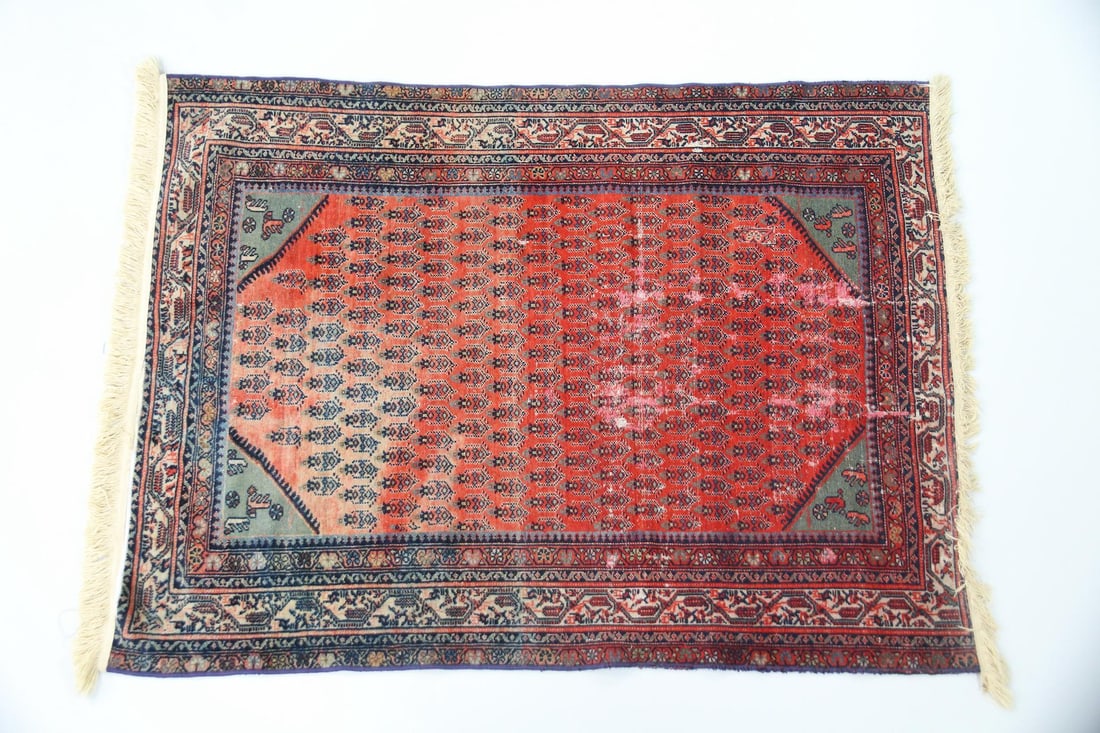 Persian Seraband Wool Rug, Red & Blue (1 of 13)