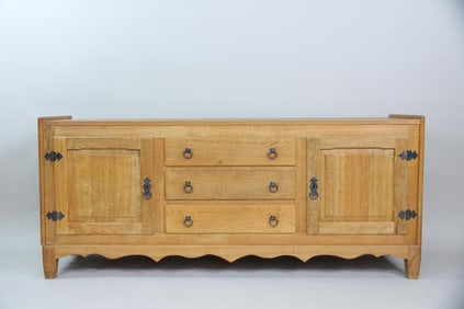 Rustic Oak Credenza Sideboard, Henning Kjaernulf