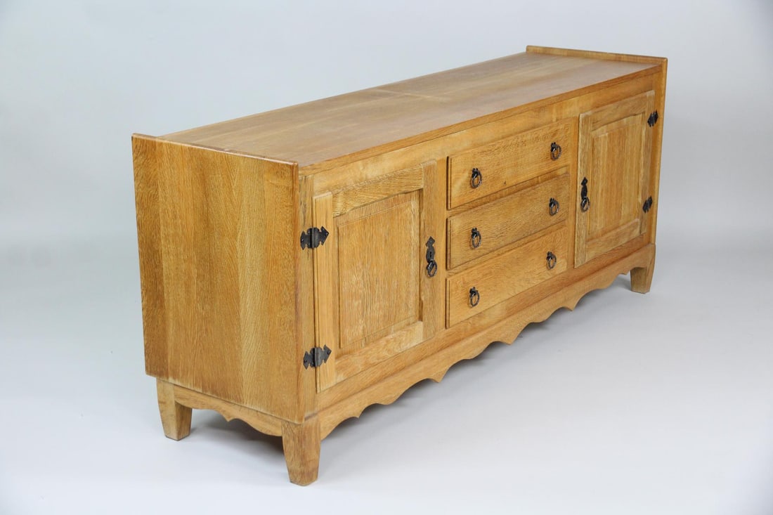 Rustic Oak Credenza Sideboard, Henning Kjaernulf - 3