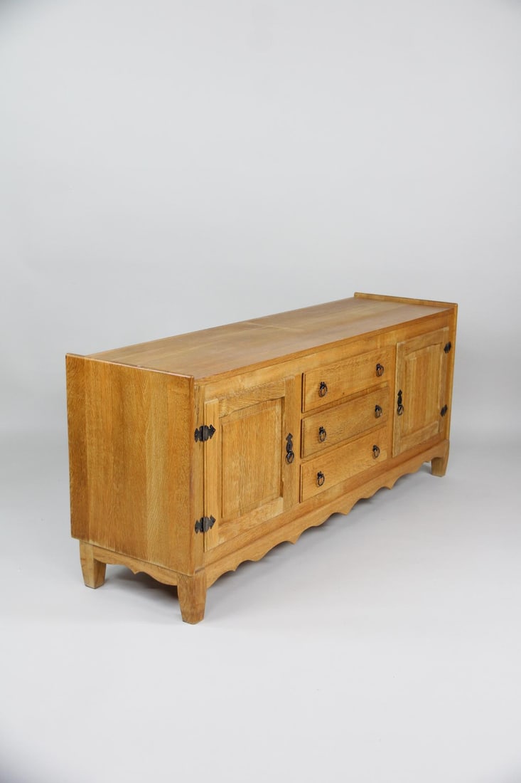Rustic Oak Credenza Sideboard, Henning Kjaernulf - 8