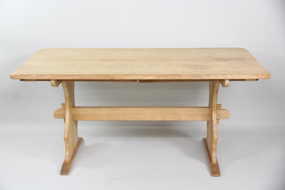 Danish Oak Trestle Dining Table, Henning Kjaernulf (1 of 13)