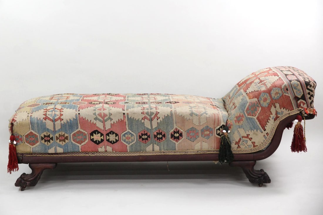 Victorian Chaise Lounge with Kilim Upholstery (1 of 15)