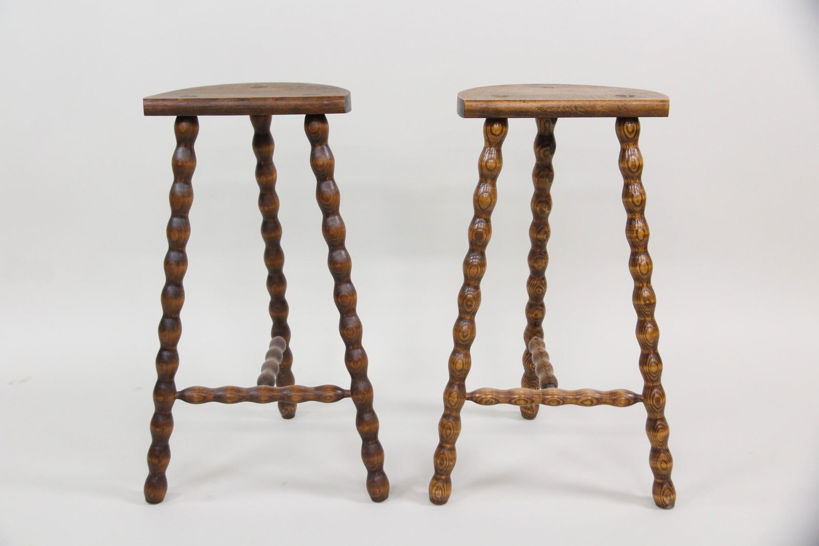 Pair of Wooden Bobbin Leg Stools (1 of 9)