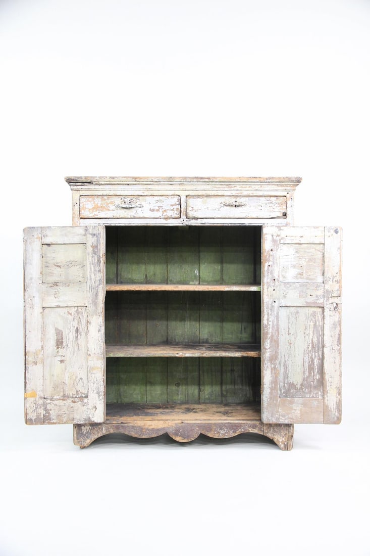 Primitive Silver Painted Cupboard - 2