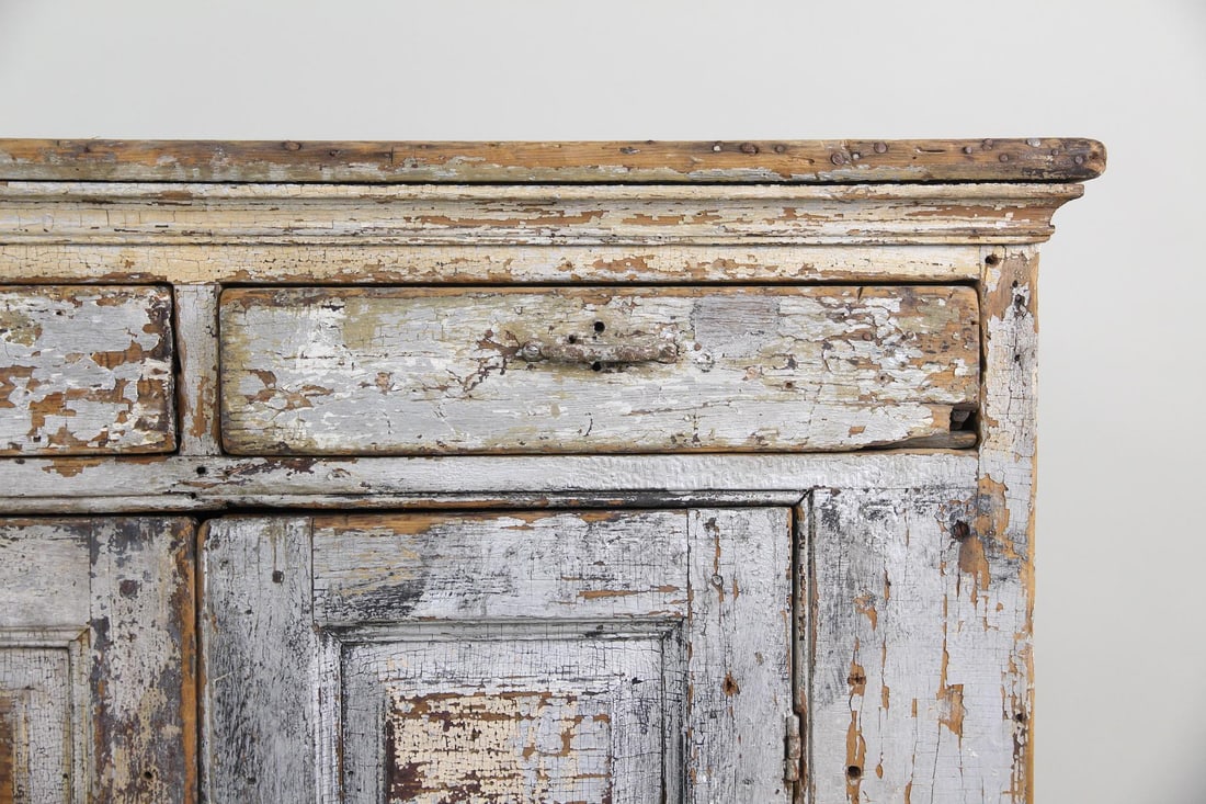 Primitive Silver Painted Cupboard - 4