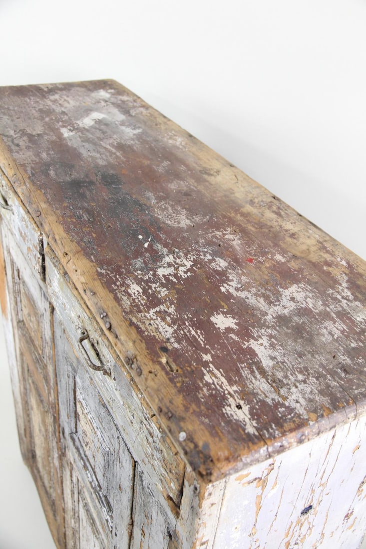 Primitive Silver Painted Cupboard - 8