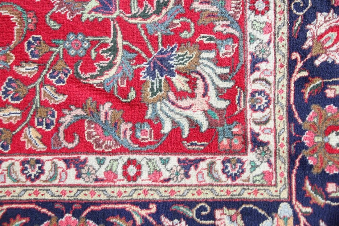 Persian Wool Rug, Red Floral, 10 x 11 Ft (1 of 11)