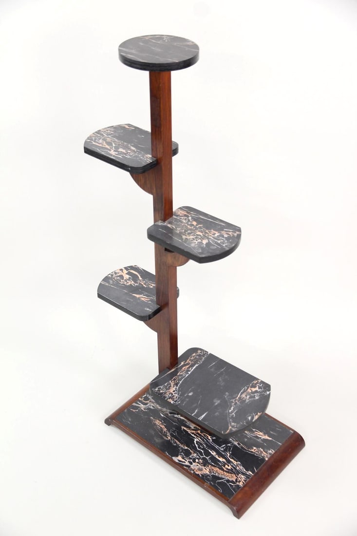 Art Deco Tiered Plant Stand Display, Faux Marble (1 of 18)