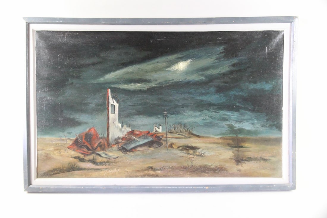 Surrealist Painting, Desolate Desert Landscape (1 of 9)