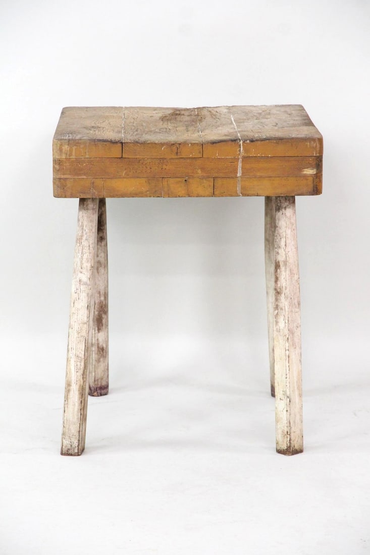 Primitive Butcher Block Top Peg Leg Table (1 of 7)