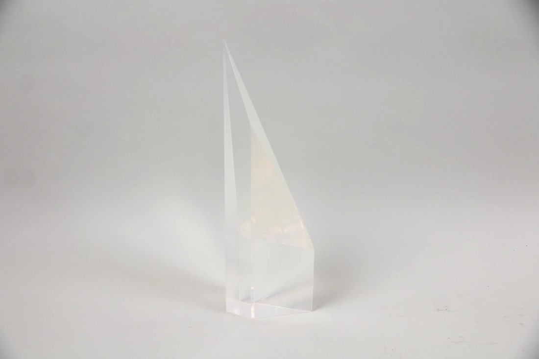 Triangular Lucite Sculpture, Bookend - 2