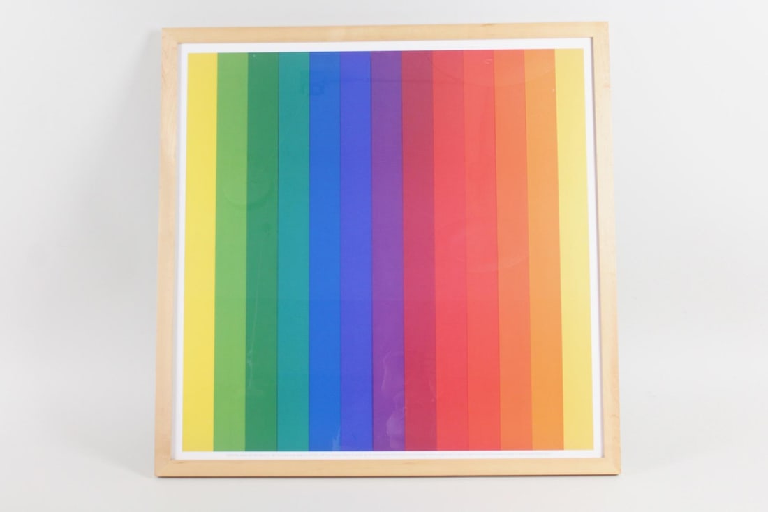 Framed Ellsworth Kelly 'Spectrum IV' Print, MoMA Contemporary: Framed Ellsworth Kelly 'Spectrum IV' Print, MoMA Contemporary. This square print of the 1967 rainbow colored painting 'Spectrum IV' by Ellsworth Kelly (American, 1923-2015) was published by the