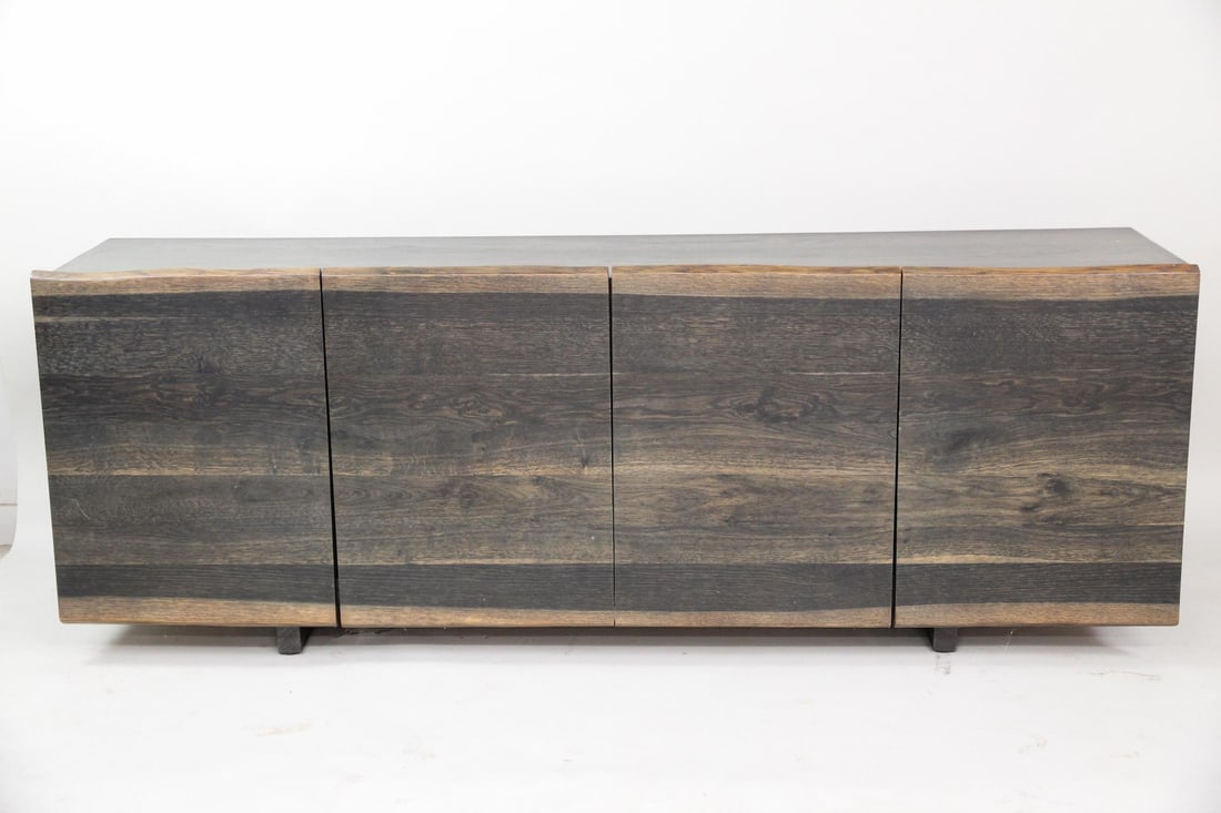 Minimalist Ebonized Oak Live Edge Credenza (1 of 10)