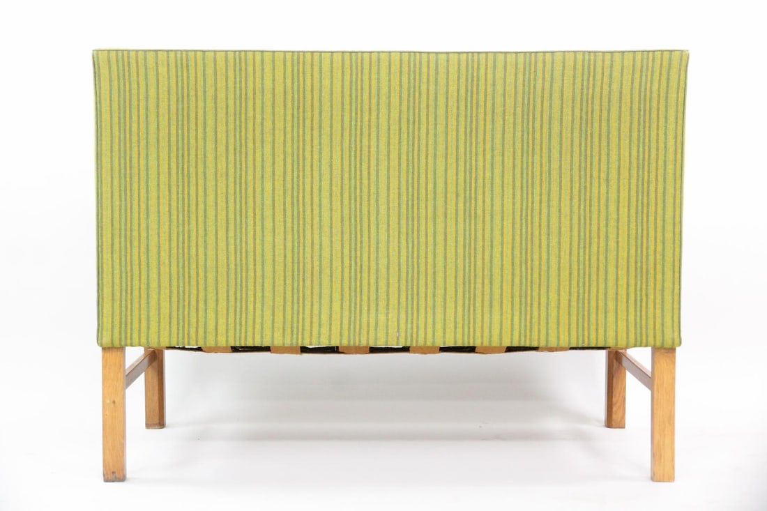 Danish Modern Wingback Settee, Bench - 11