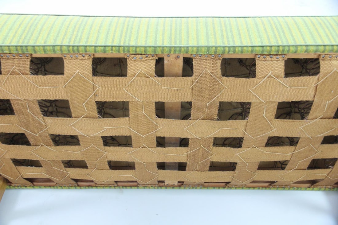 Danish Modern Wingback Settee, Bench - 14